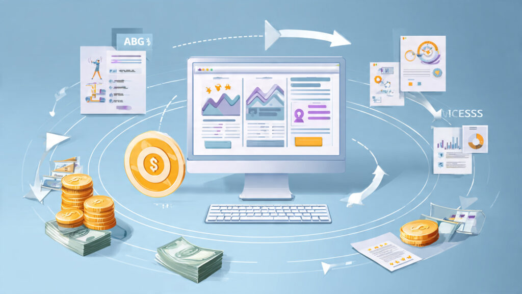 diagram showing blog monetization methods ads affi