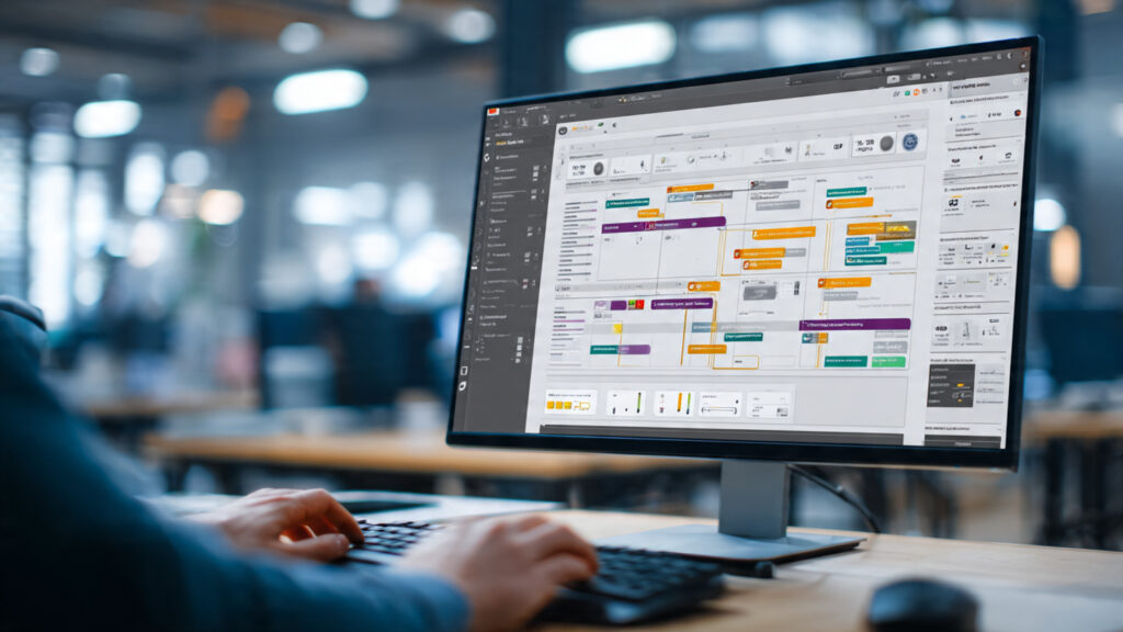 a computer screen displaying workflow automation tools