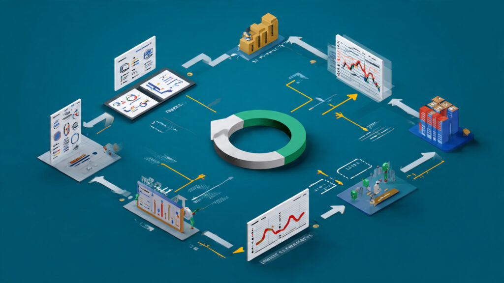 a digital illustration showing a feedback loop