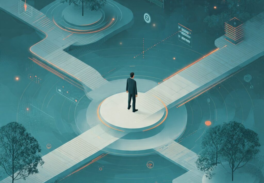 a high resolution editorial style illustration representing modern business