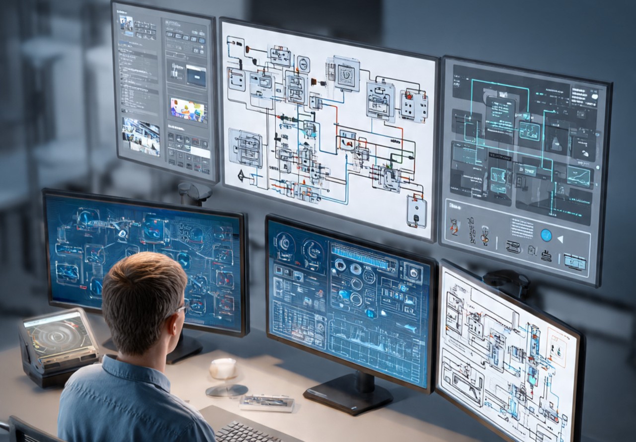 a highly detailed technical illustration of a