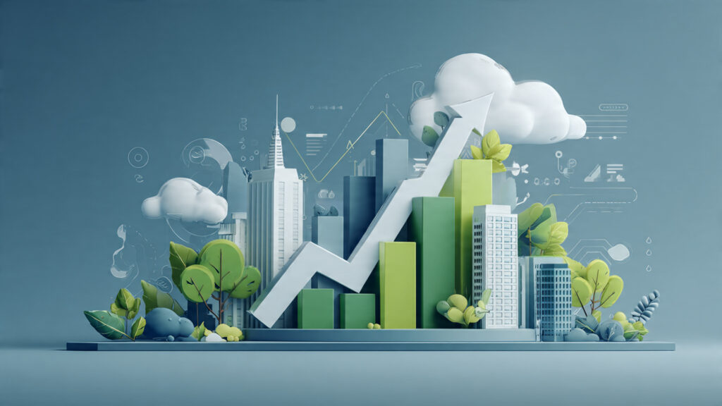 a hopeful illustration showing a company moving