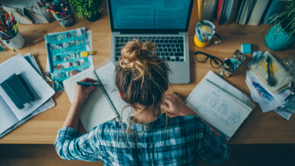 a person learning online with short tutorials