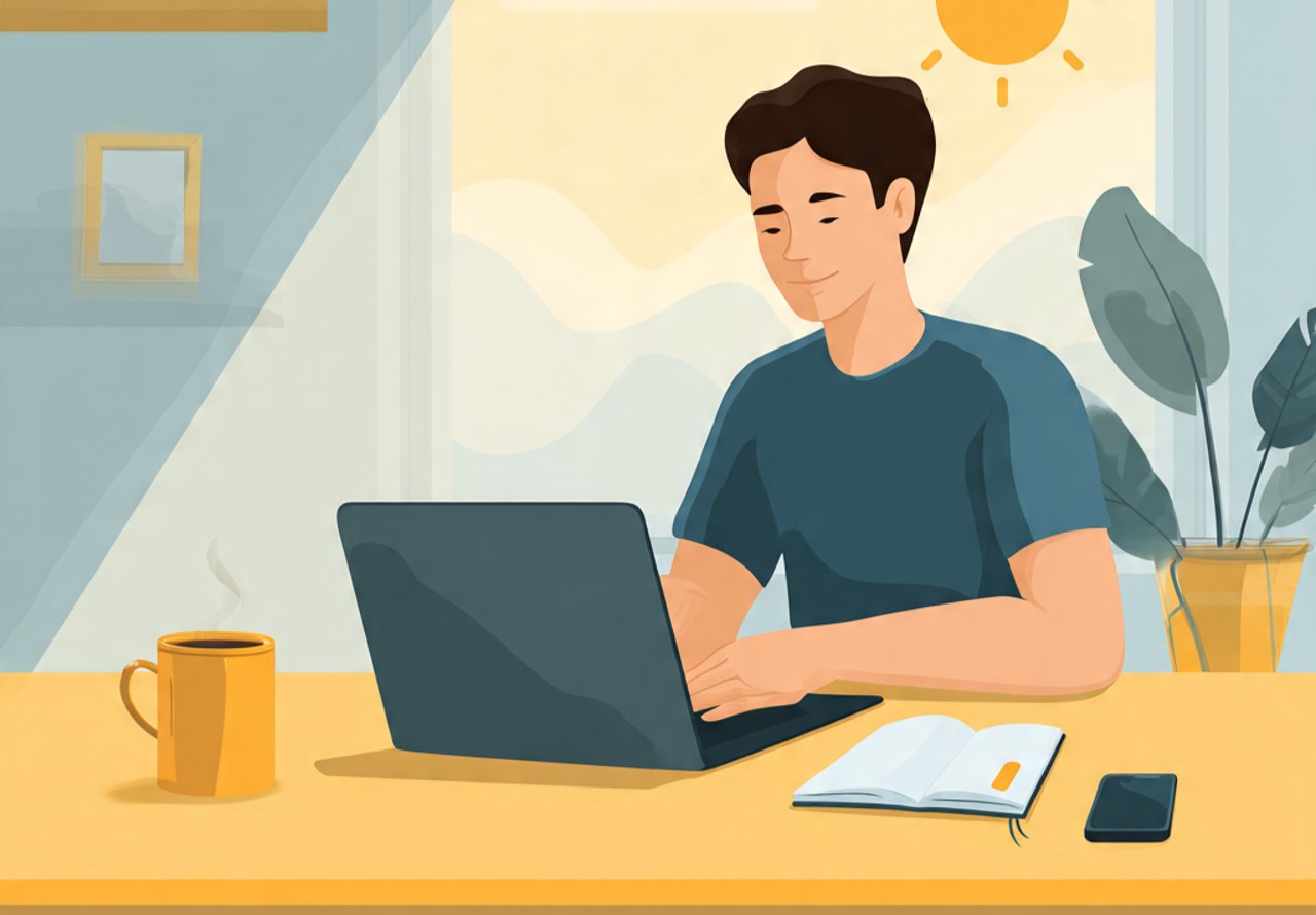 a realistic digital illustration of a young