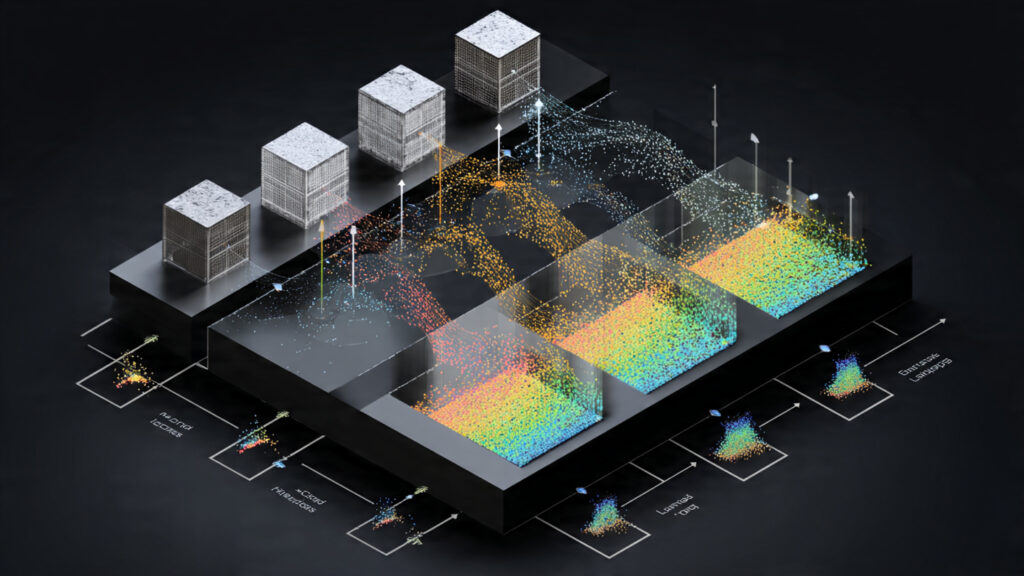 a realistic visualization of a model training