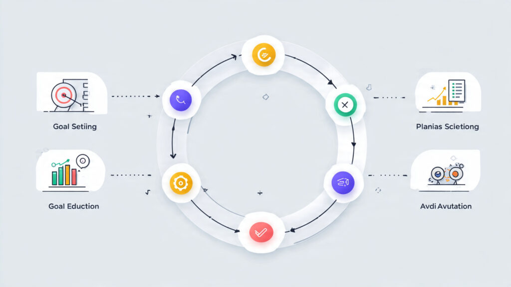 a step by step visual diagram illustrating how agentic