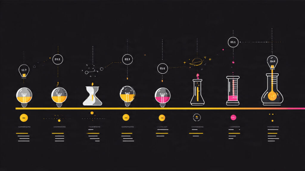 a timeline of product improvements evolving gradually