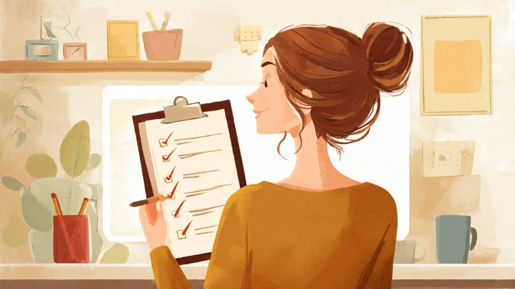 a young adult completing small daily tasks