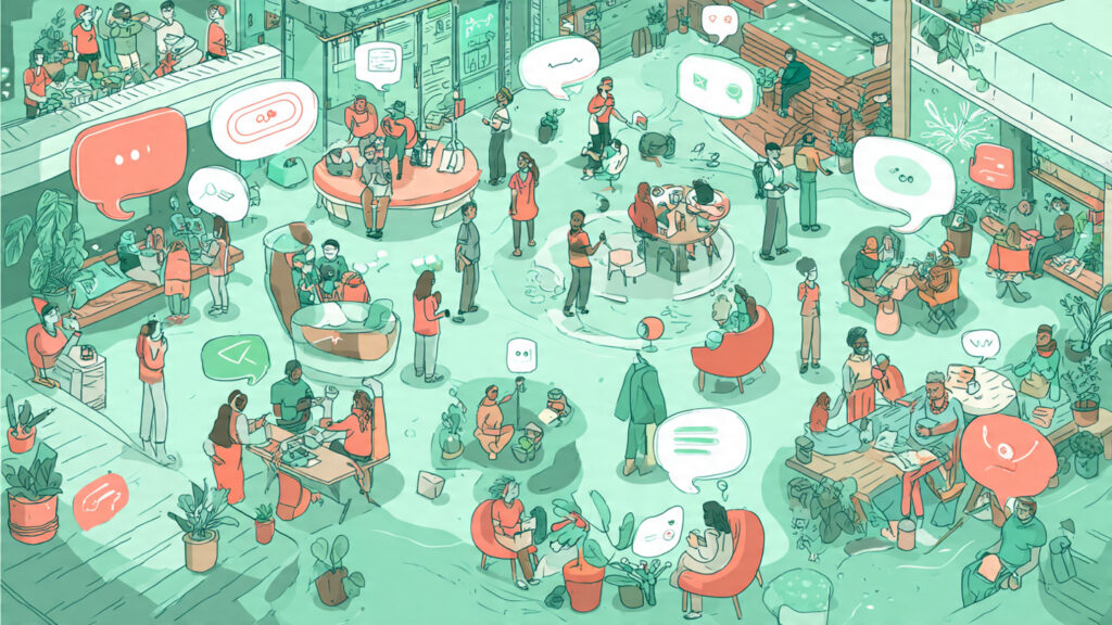 an engaged online community visualized as people