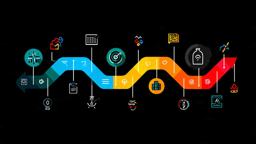 an infographic style image showing a step by step go to market