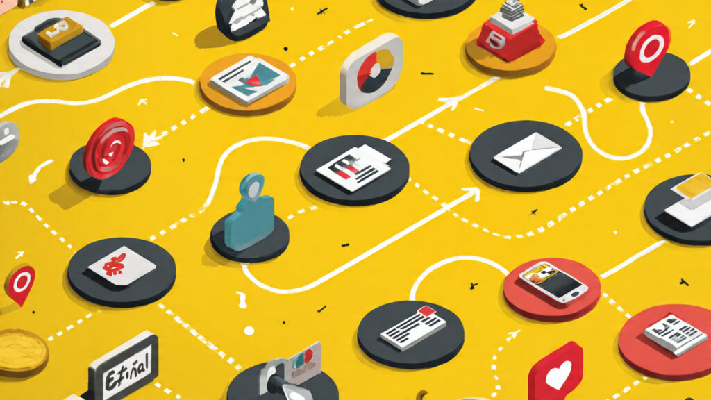 an infographic style image showing multiple marketing channels