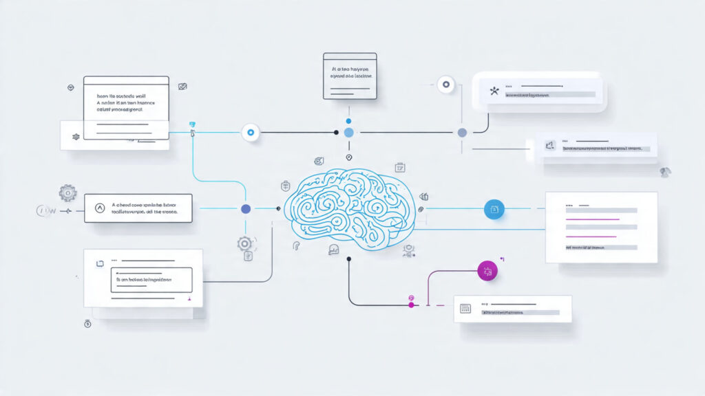 clean educational diagram showing how an ai