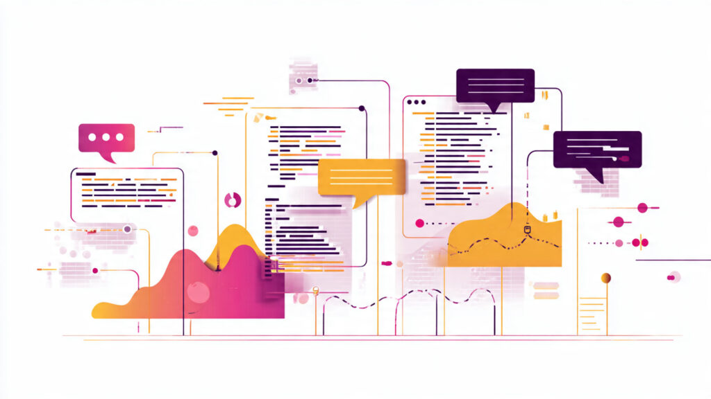 conceptual illustration of natural language processing showing