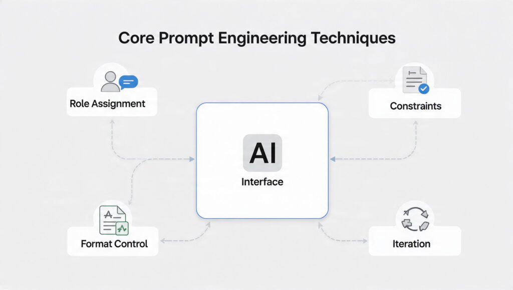 design an image representing core prompt engineering