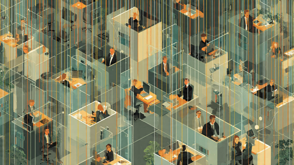 disconnected teams in separate office pods data