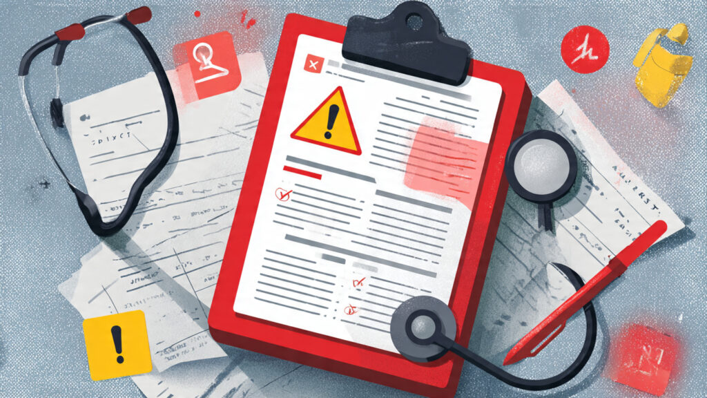 medical context illustration showing prescription pad or