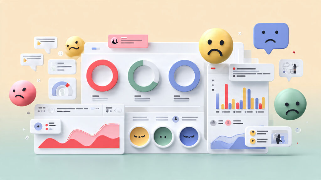 sentiment analysis visualization showing positive neutral and