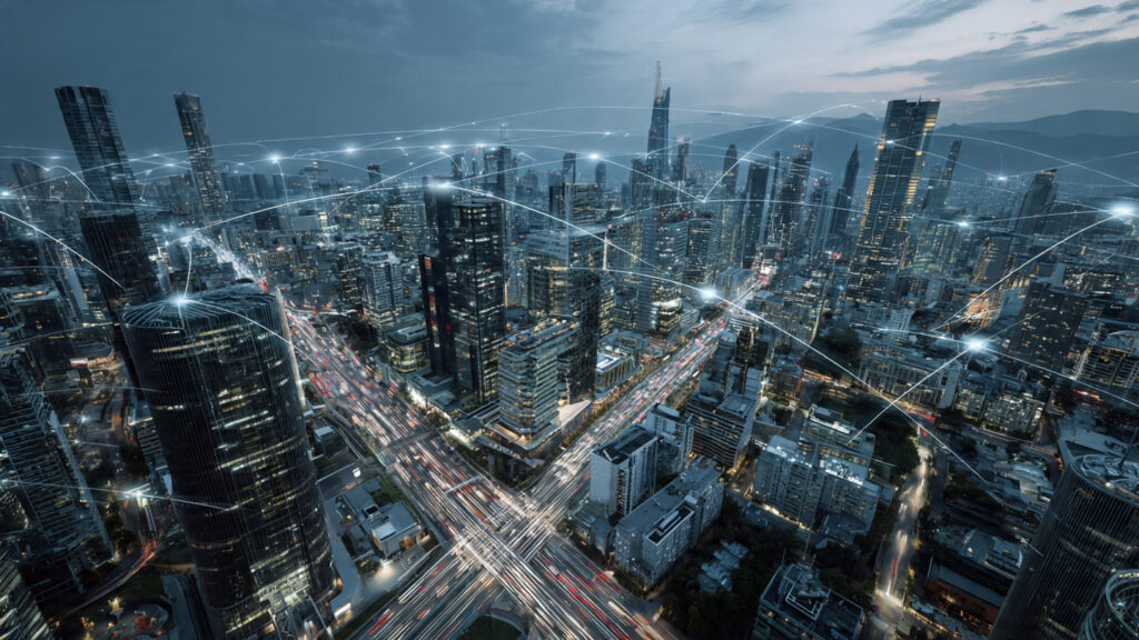 smart city with connected sensors autonomous vehicles