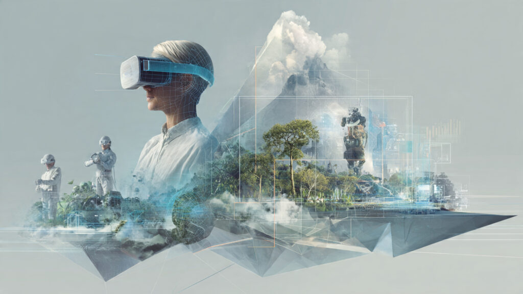 a conceptual illustration showing three environmen