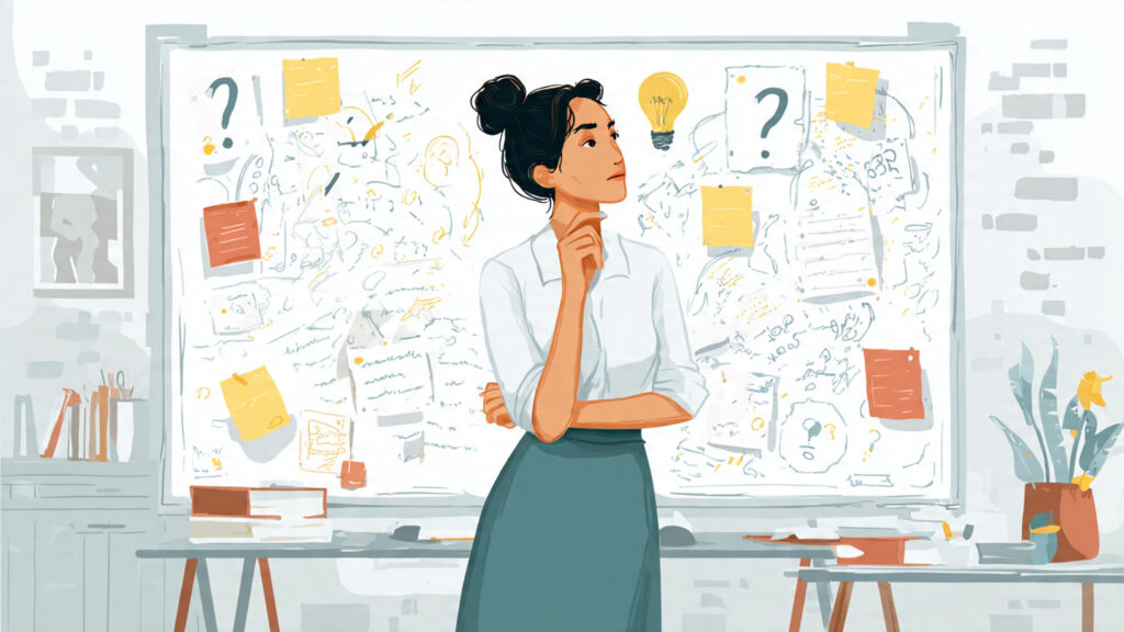 a professional writing content while a board behin (1)