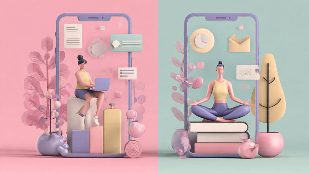 conceptual illustration of balancing work and life