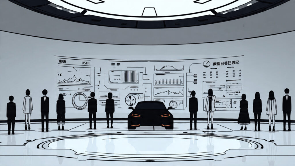 a diverse team of professionals analyzing customer