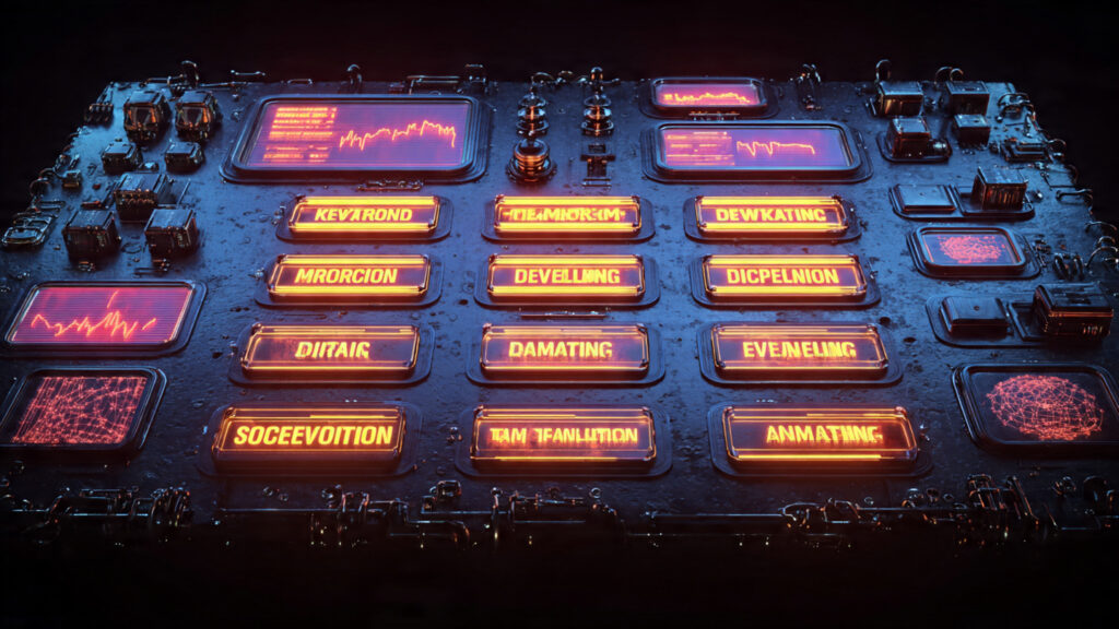 clean futuristic ai workflow visualization showing