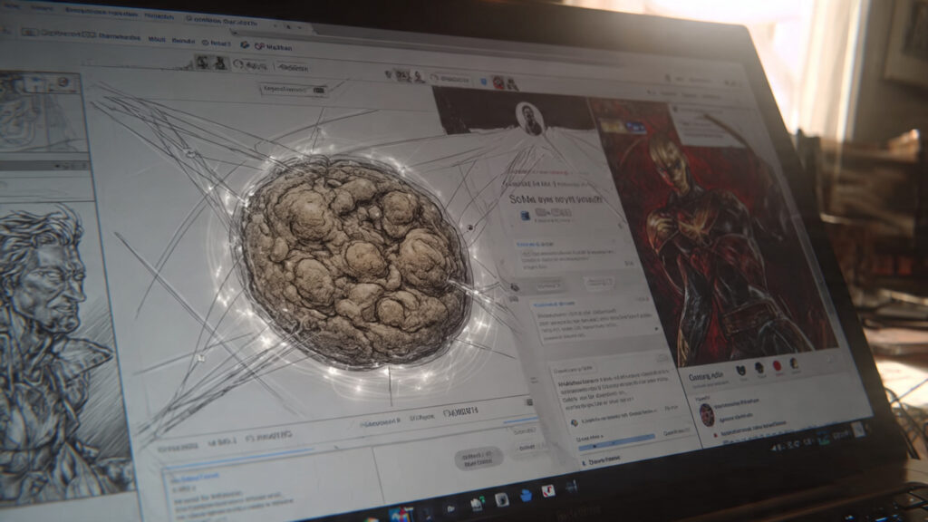 close up of a digital cookie icon on a laptop scre