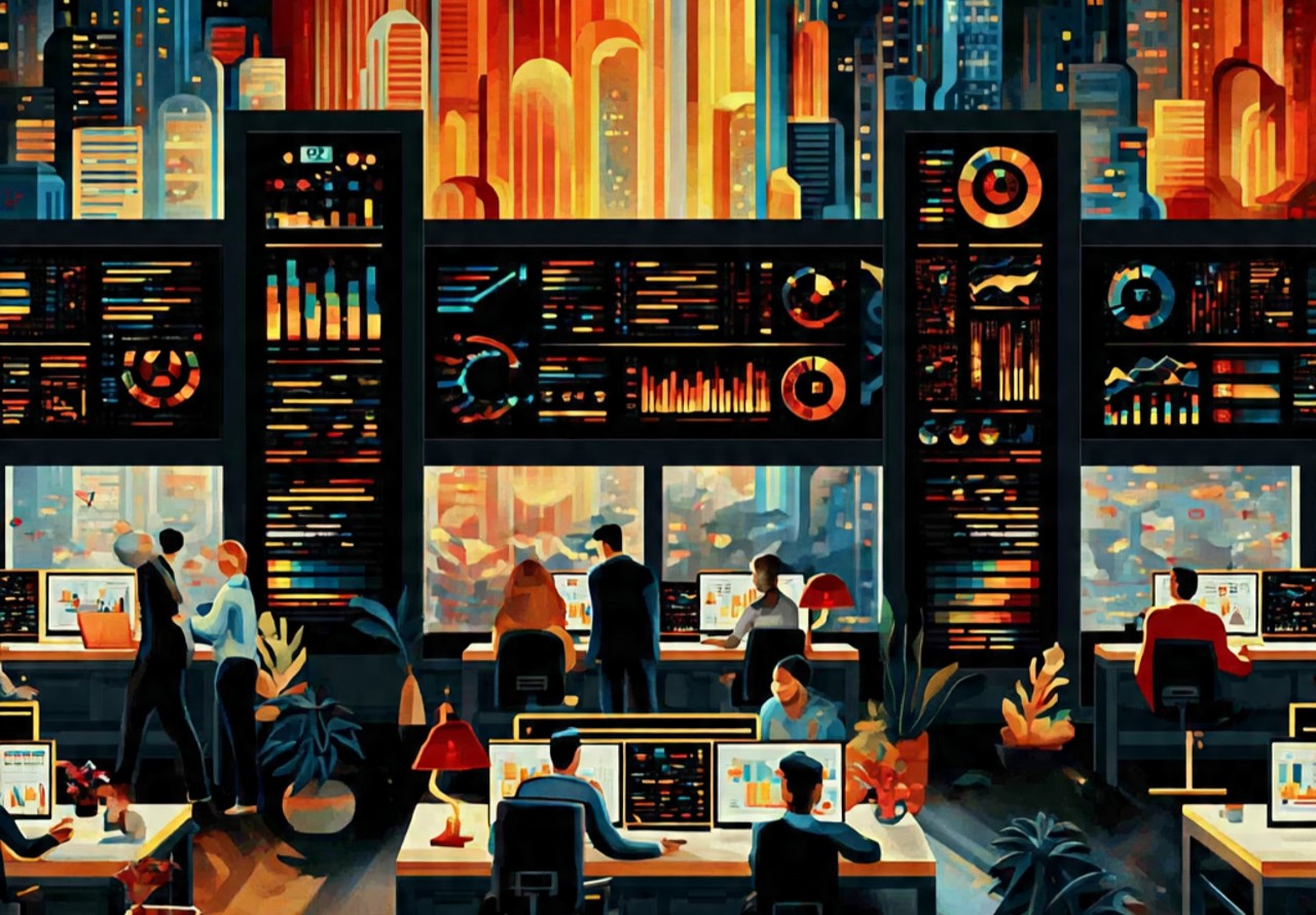 futuristic business environment showing ai driven 