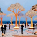 futuristic digital landscape representing the evol