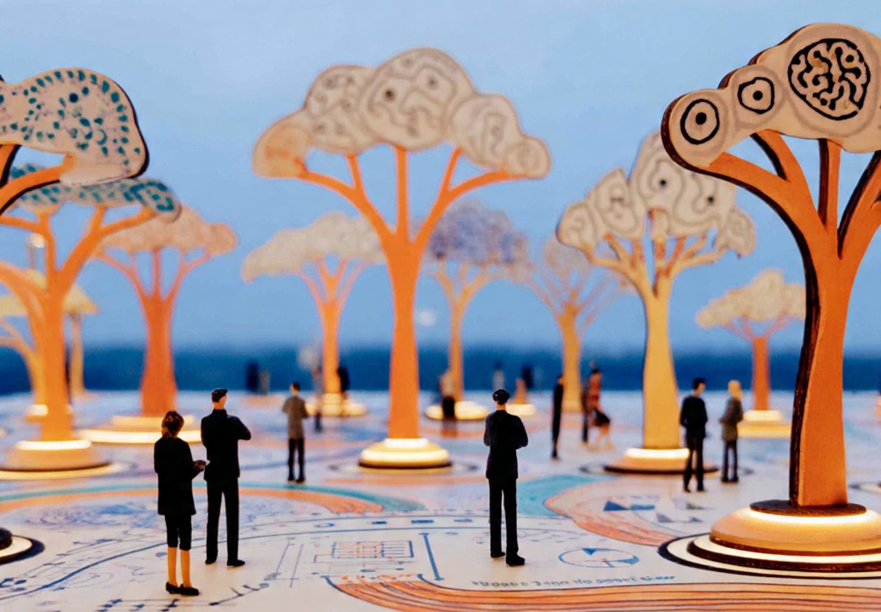 futuristic digital landscape representing the evol